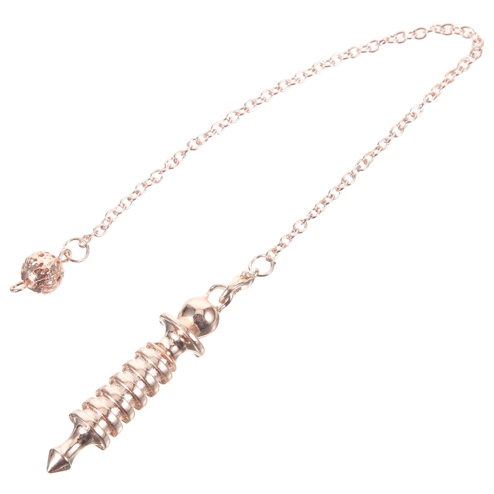 Alloy Yoga Spiral Pendulum Pendant Divination with Chain Necklace Healing Grid Meditation (Rose Gold) Decor Jewelry