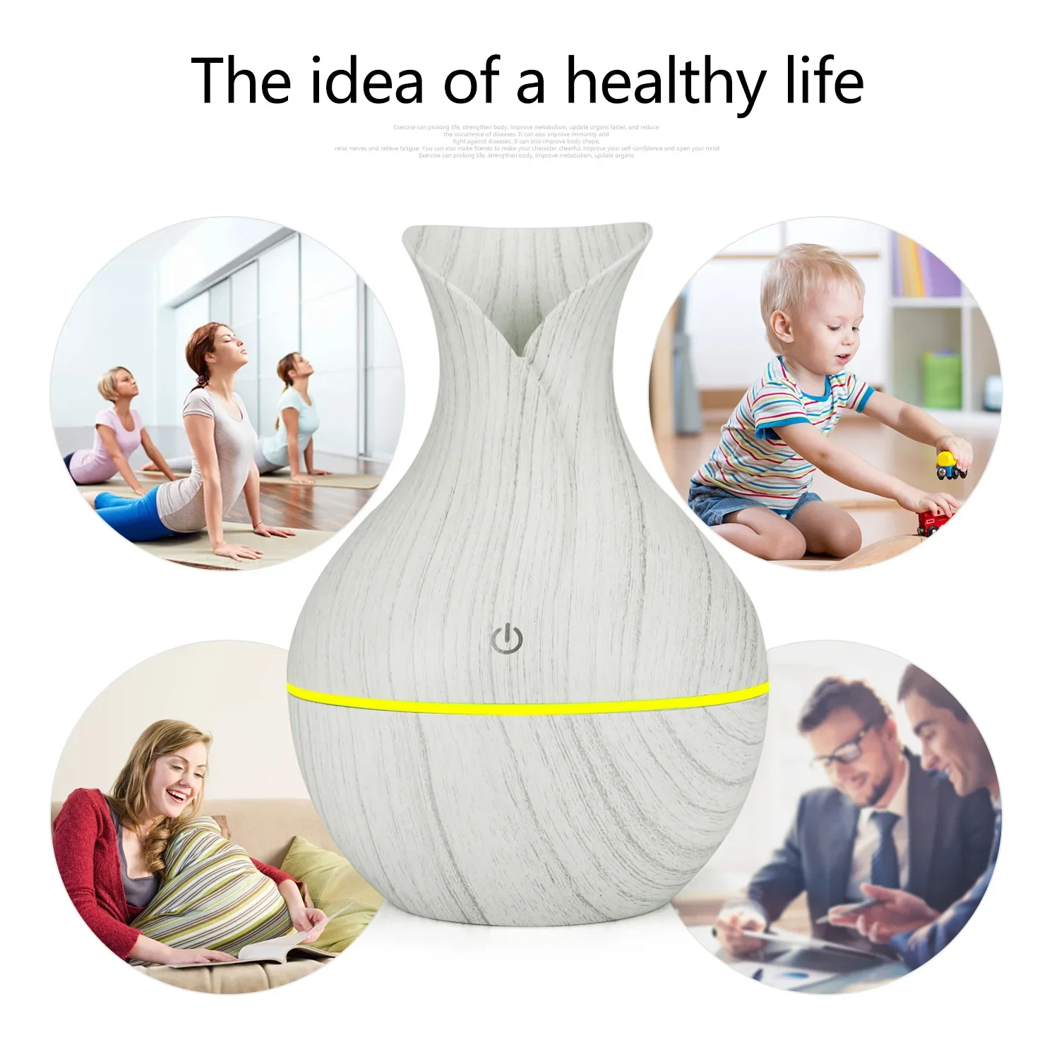 

Vase Aromatherapy Machine 130ml Portable USB Car-Mounted Air Conditioning Humidifying Mini Sprayer Household 7-Color Humidifier