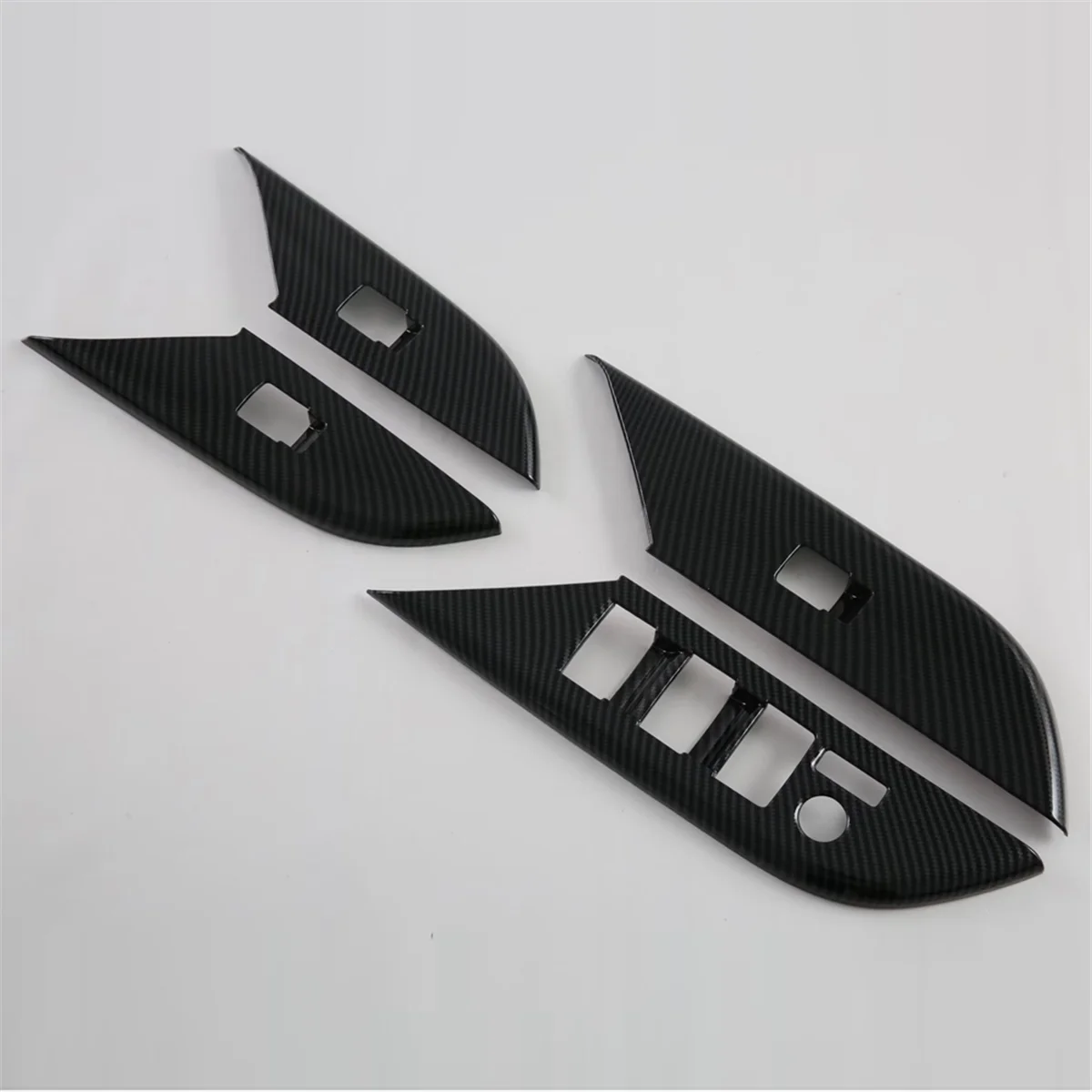 For Toyota Hilux 2024 ABS Carbon Fiber Car Windows Lift Switch Panel Cover Trim Decoration Accessories LHD