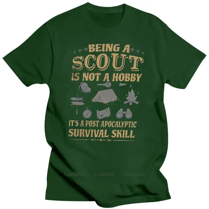 Men summer t-shirt funny print short sleeve Scout Post Apocalyptic Survival Skill Men T-shirt Printed Men T Shirt Clothes