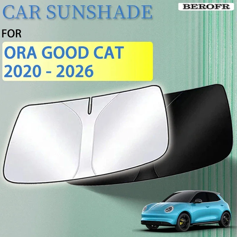 Front Sunshade For GWM Ora 03 Funky Good Cat 2024 Accessories 2020 - 2026 Car Window Sun Shade Protector UV Vehicle Cover Parts