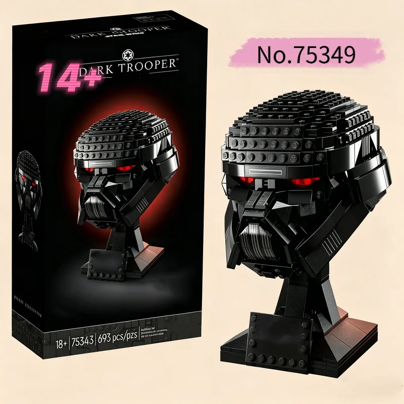 693-個スター星間紛争宇宙戦争ダークトルーパーヘルメット-75343-ビルディングブロックパズルモデルおもちゃ誕生日クリスマスギフト