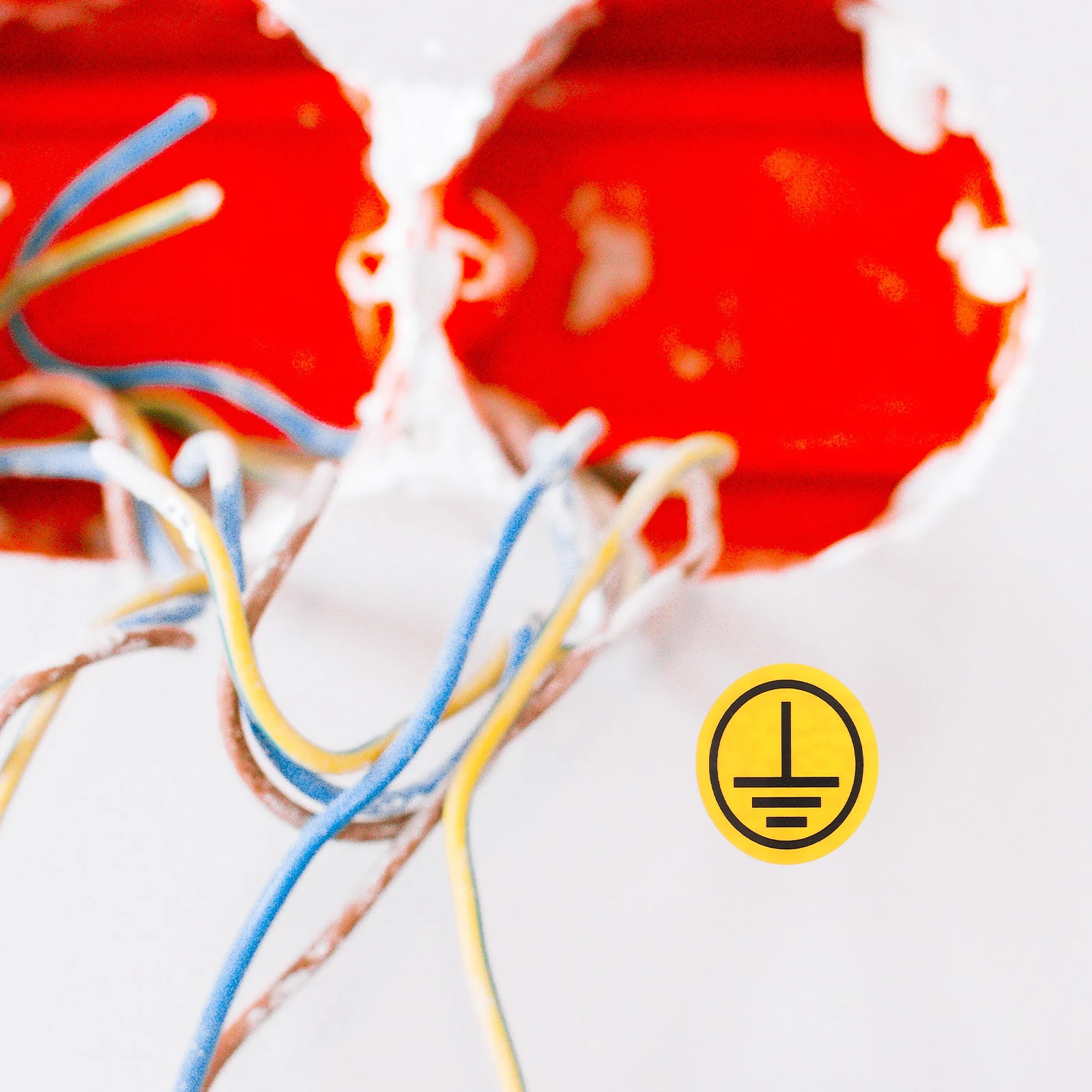 5 Protective Earth Ground Stickers Safety Warning Labels for Electrical Clear Printing Self Adhesive Easy Apply Traffic