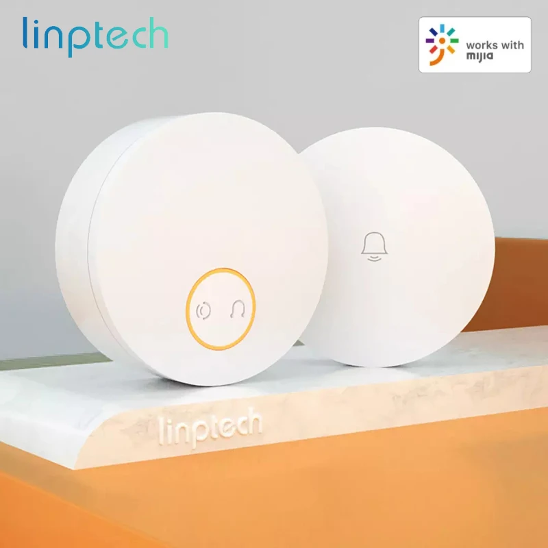 Linptech Wireless Doorbell Smart Home Outdoor Remote Reminder No Need Battery Self-Powered Door Bell Work with Mijia Tuya App