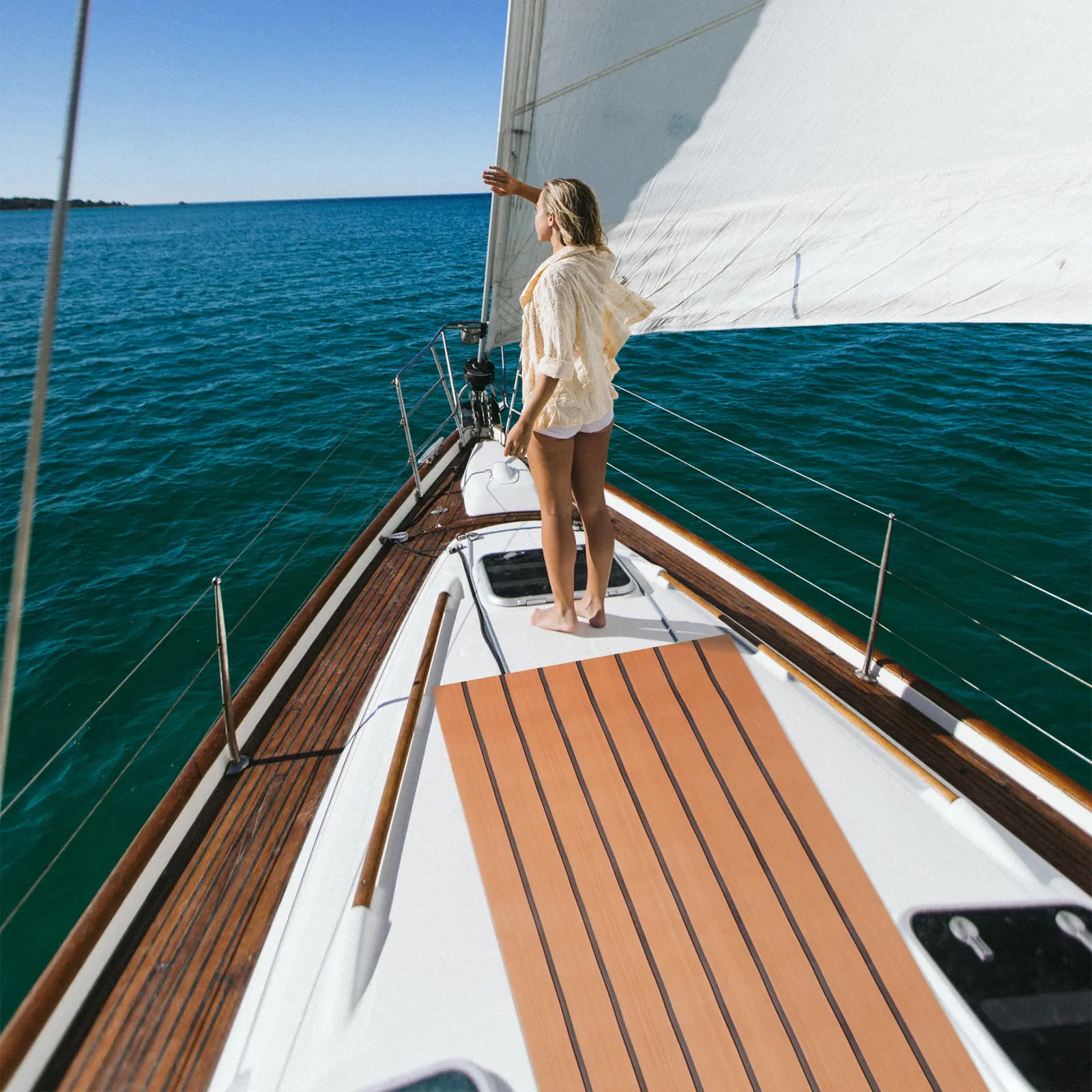 

Самоклеящаяся противоскользящая пленка из ЭВА для палуб лодок, морской ковер, устойчивый к УФ-излучению, термостойкий, водонепроницаемый, устойчивый к соленой воде, нескользящий