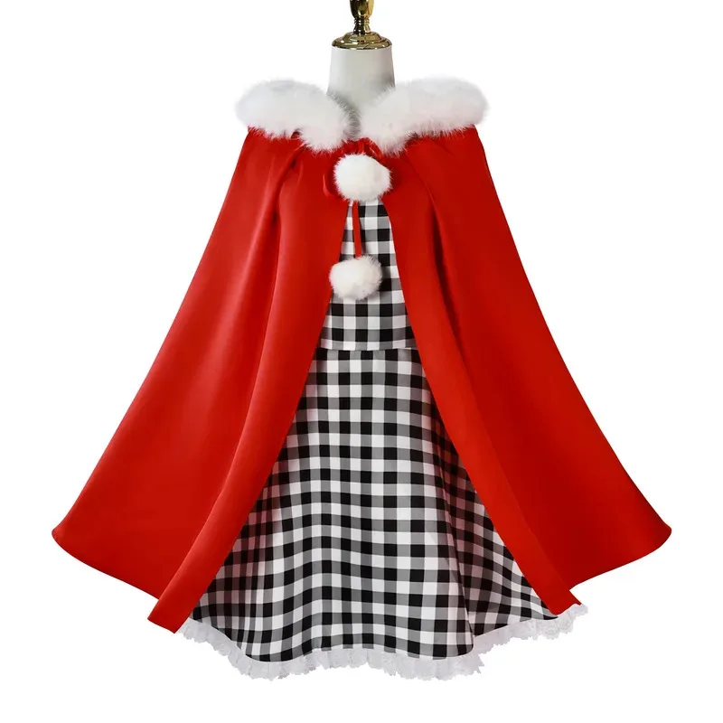 أزياء أنيمي لو التأثيرية سيندي منقوشة فستان عباءة حمراء الزي النساء الاطفال حفلة الهالوين البدلة عيد الميلاد السنة الجديدة Gifta ؛ 2 ، c'4,h.