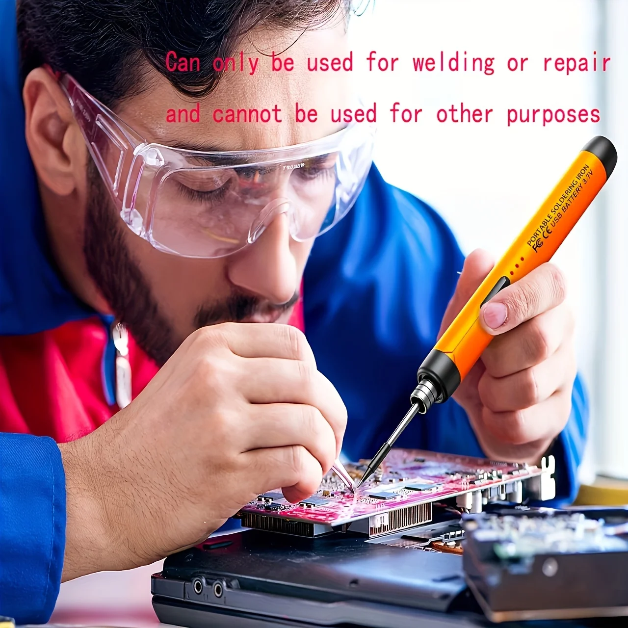 USB/Wireless Soldering Iron with 3-Temperature Settings, Includes Solder Wire, Stand, and Storage Case