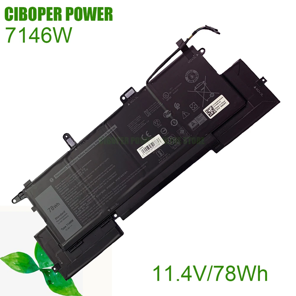 

CP Laptop Battery 7146W 11.4V/78Wh For Latitude 7400 E7270 E7260 Series Notebook