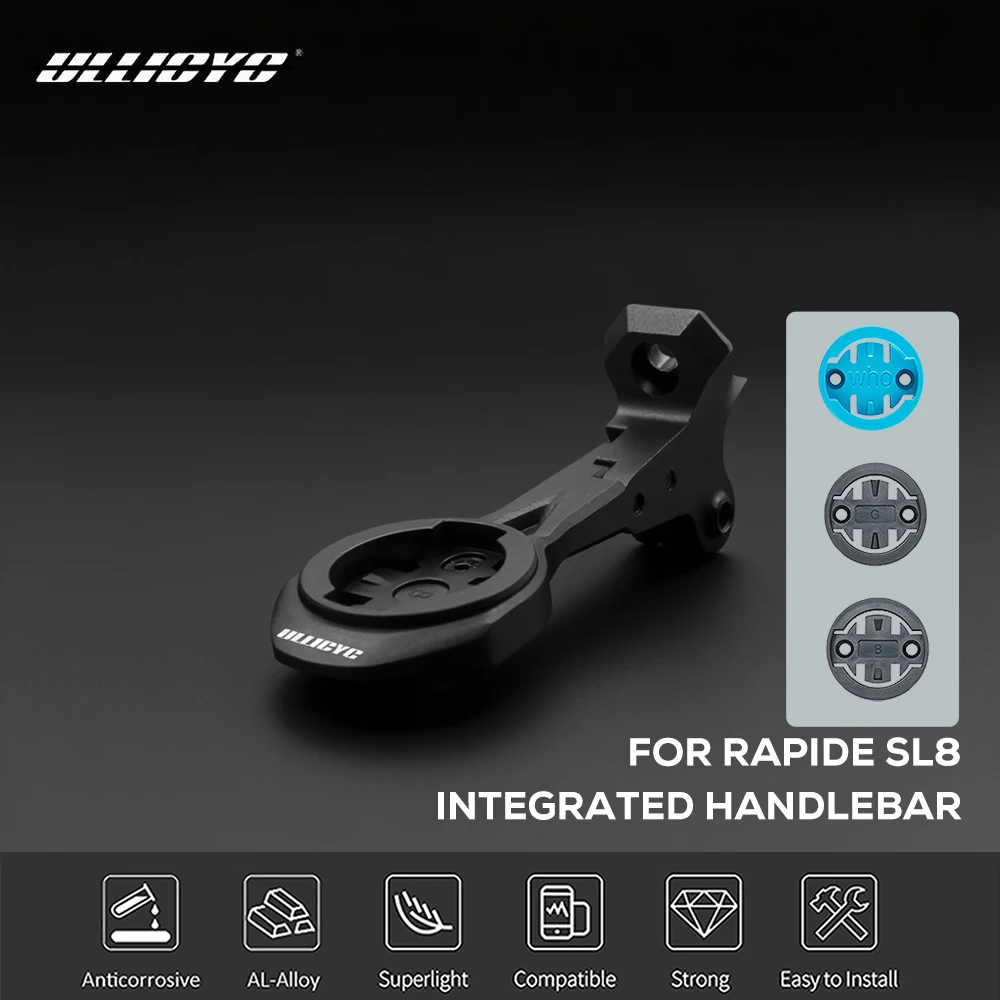 

Переднее алюминиевое сплав для SL8 Rapide, встроенное крепление для компьютера на руль, совместимое с Gopro/GPS/Garmin/Bryton/Wahoo,ULLICY
