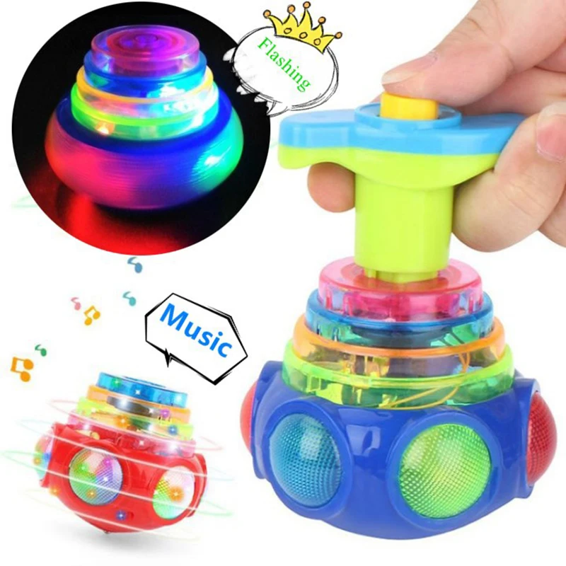 LED Spinner Gyro Toy Luminous Gyroscope Flashing Spinning Ball Kids Party Toys Treat Boy Girl Birthday School Gift Goodie Filler