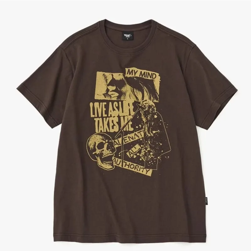 Braunes T-Shirt von Ordinary Heroes JOOYION x WMC LIVE LIKE – Detail 3