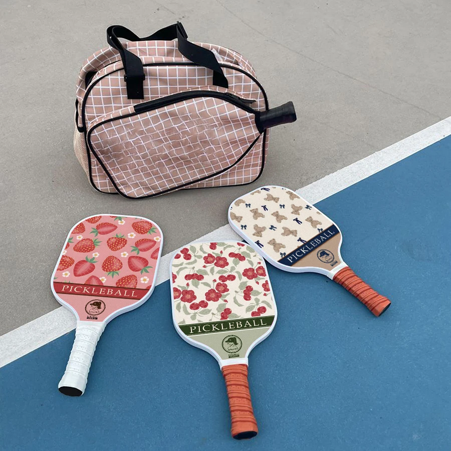 Pickleball Paddle Set with 2 Balls Trendy Pattern Pickleball Paddle Set Lightweight Pickleball Racket for Adults & Beginners