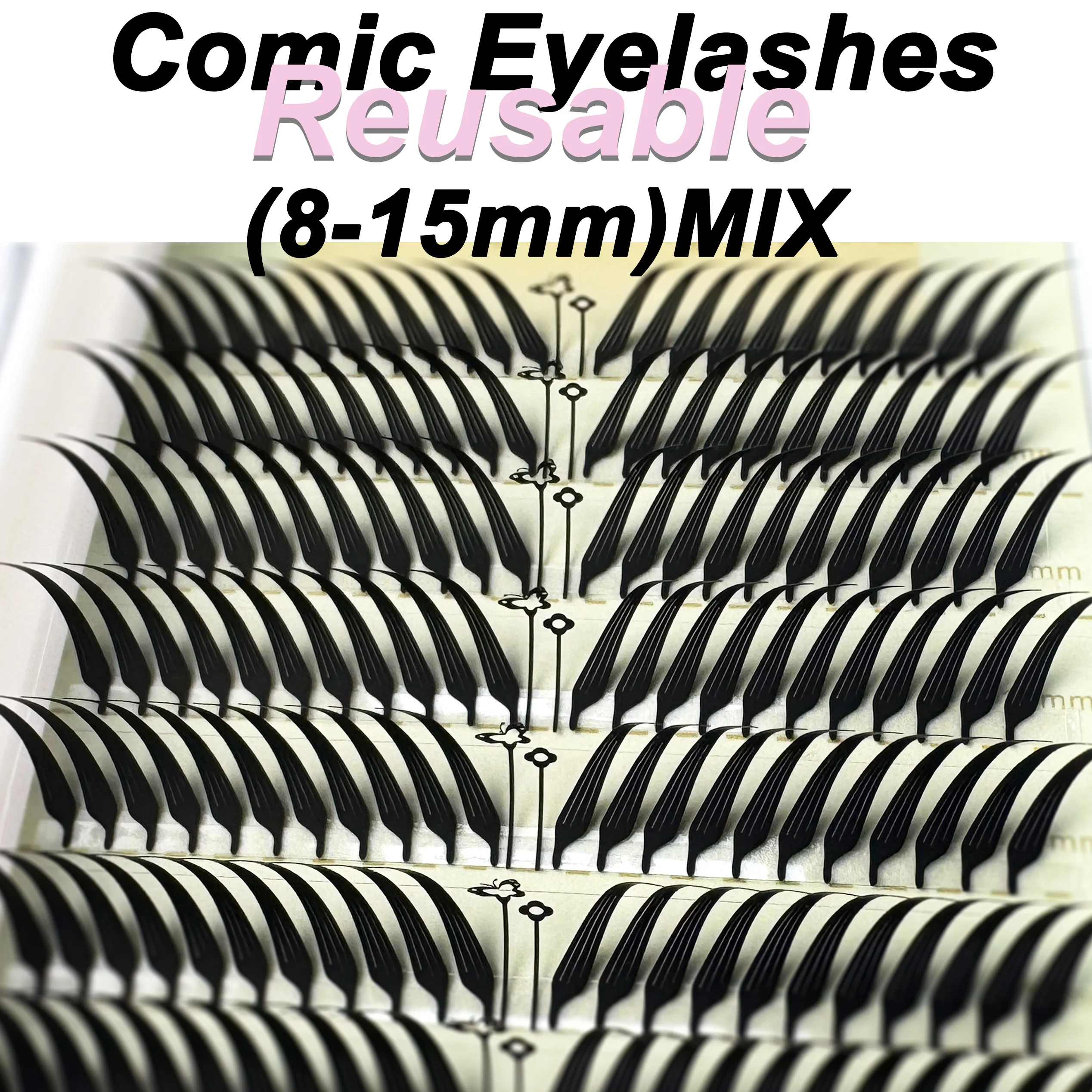 MIOFIA Lisie Rzęsy Anime Gotowe Rzęsy Manga Sztuczne Rzęsy Piórkowe Naturalne Lekkie Komiksowe Rzęsy Spire do Makijażu