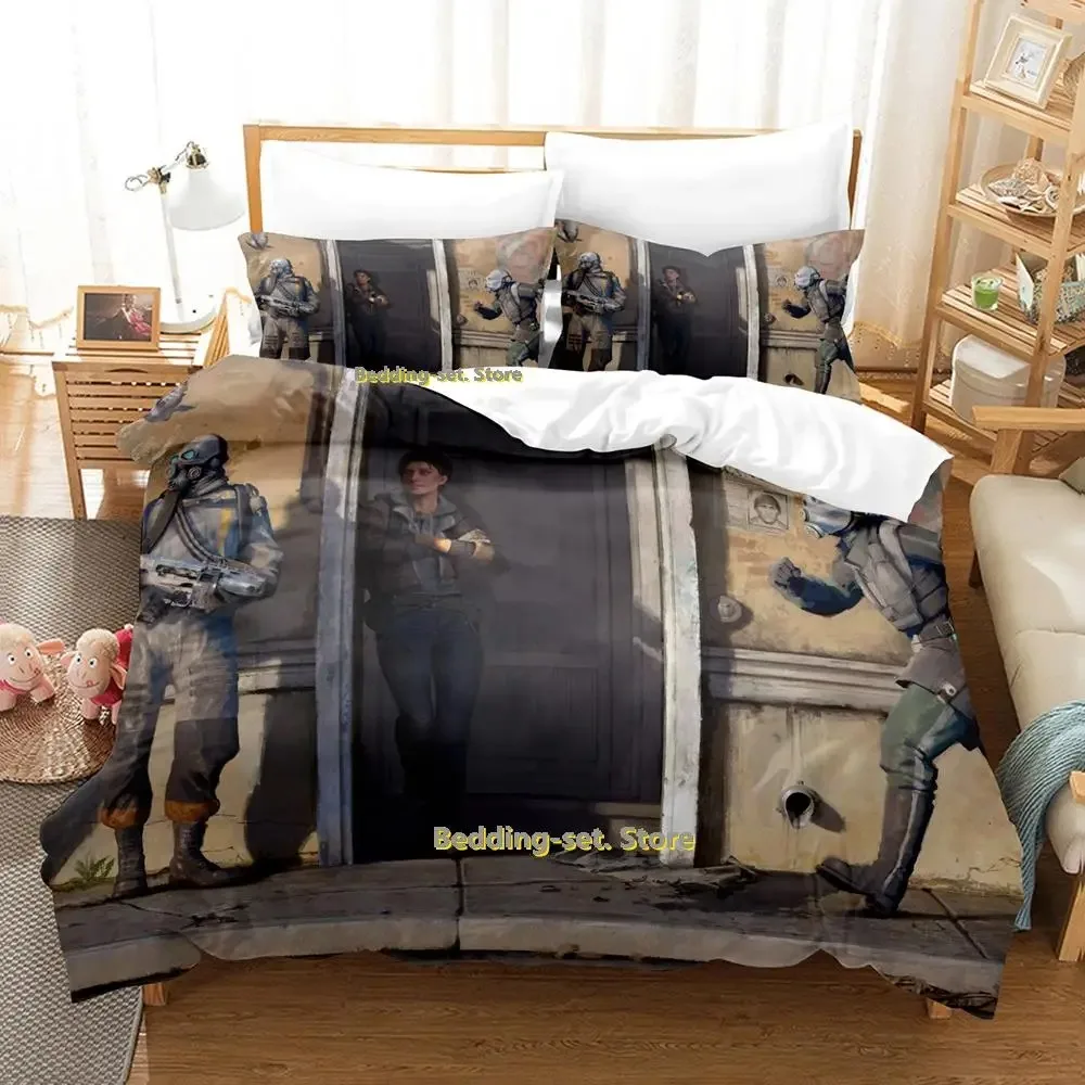 New Game Half-Life Alyx Bedding Set Single Twin Full Queen King Size Bed Set Adult Kid Bedroom Duvetcover Sets Anime Bed