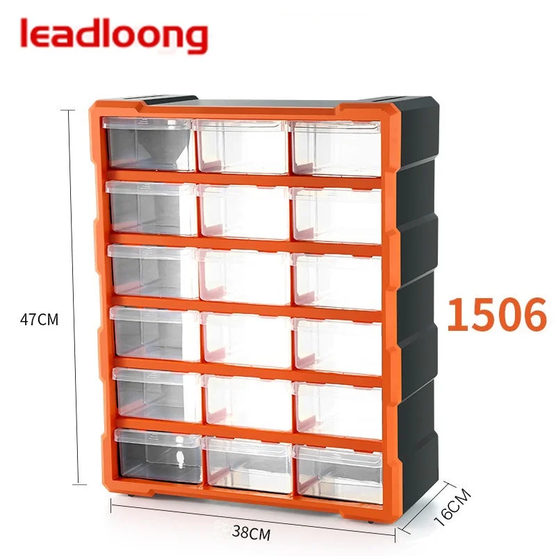 LEADLOONG 18 Grids Parts storage box accessories materials Screw box parts cabinet drawer toolbox components classification