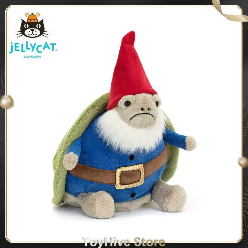 【Na Stanie】Pluszak JellyCat Timmy, ogrodowy gnom, urocza maskotka z niebieskim kapeluszem, dekoracja ogrodowa dla dzieci, fanów, na przyjęcie urodzinowe