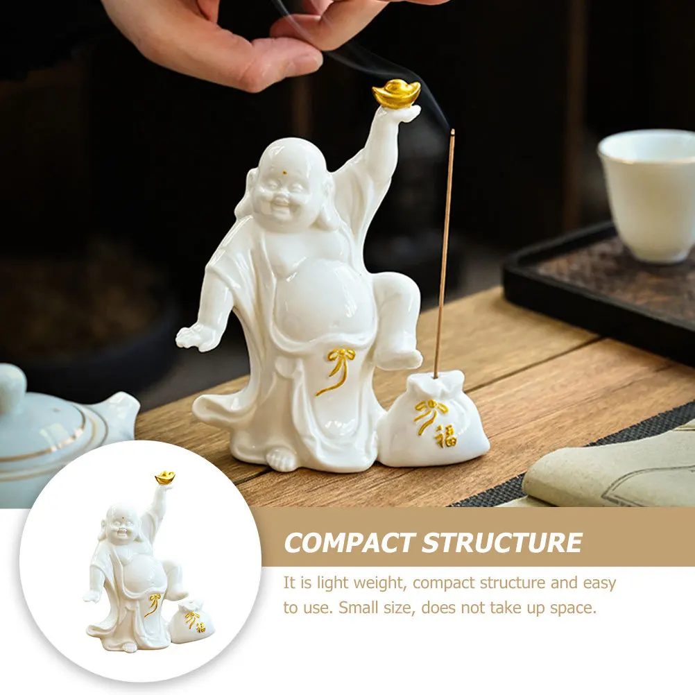 

Ceramic Buddha Incense Burner Small Size Lightweight Zen Design Incense Stick Holder Home Decoration Office Ornament