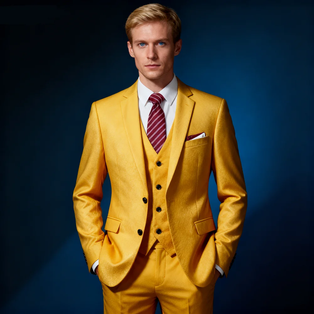 Costume de fumer en ivoire pour hommes, 3 pièces, revers cranté, décontracté, formel, dîner, danse, tenue de fête, tenue de mariage ajustée pour garçons d'honneur