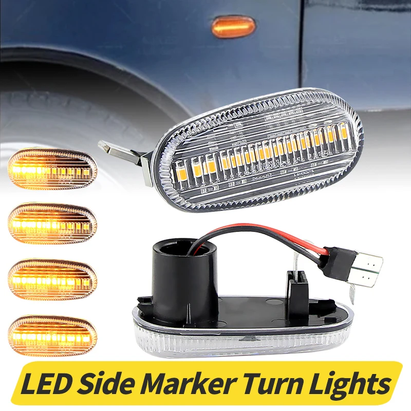 2 piezas de luz LED intermitente dinámica intermitente lateral para Alfa Romeo Mito 147 GT 147 pre-facelift para FIAT Bravo II MK2