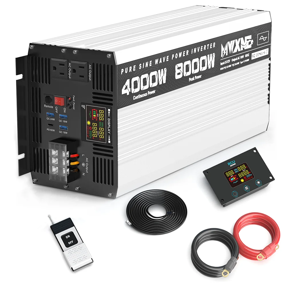 

Автомобильный инвертор для автофургонов 12В 24В 48В в 110В 120В, чистый синусоидальный инвертор 1000Вт 2000Вт 3000Вт 4000Вт 5000Вт для использования на улице