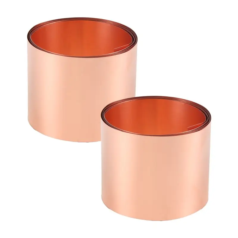 Happy New- Copper Sheet Roll, Metal Foil Plate 1000Mm X 50Mm X 0.1Mm 2Pcs