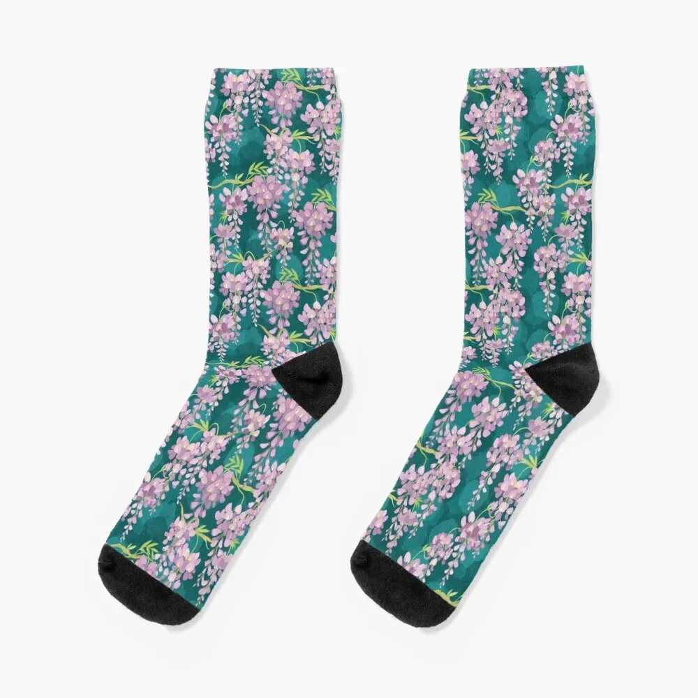 

Wisteria Garden Socks custom sports crazy floral christmas gifts Men Socks Women's