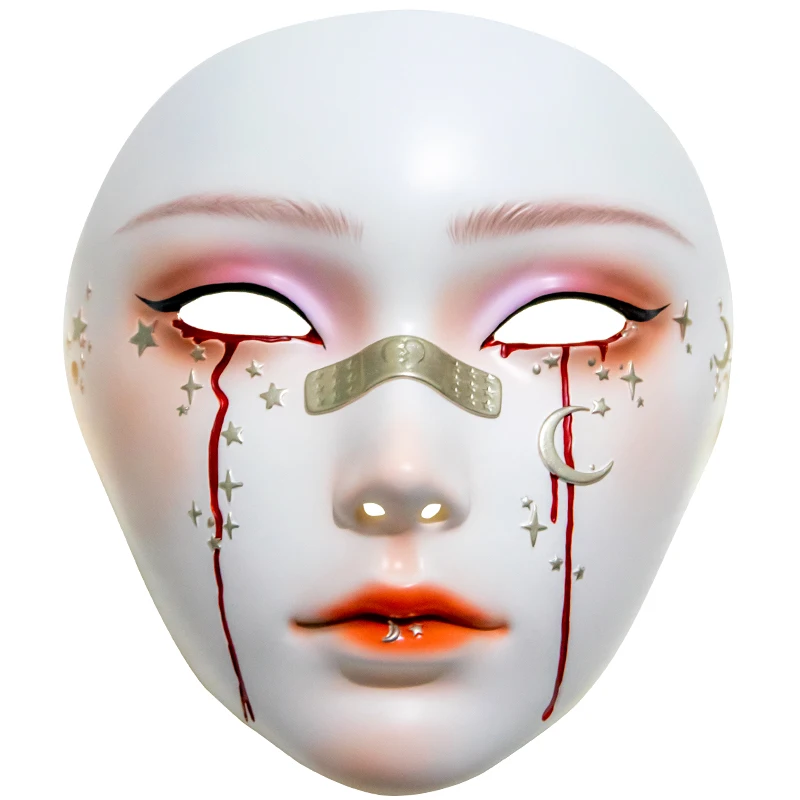 

Antique mask full face female cos Hanfu two-dimensional national style dress up Halloween dance horror mask