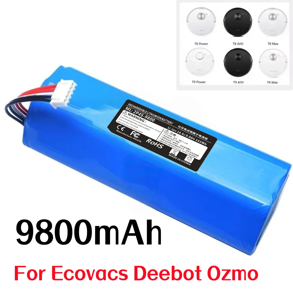 9800mAh Battery Replacement For ecovacs T5 T8 T9 T10 T20 DLX11 DLX13 DLN12 X1 X1omni X1 Deebot Ozmo Sweeping robot battery