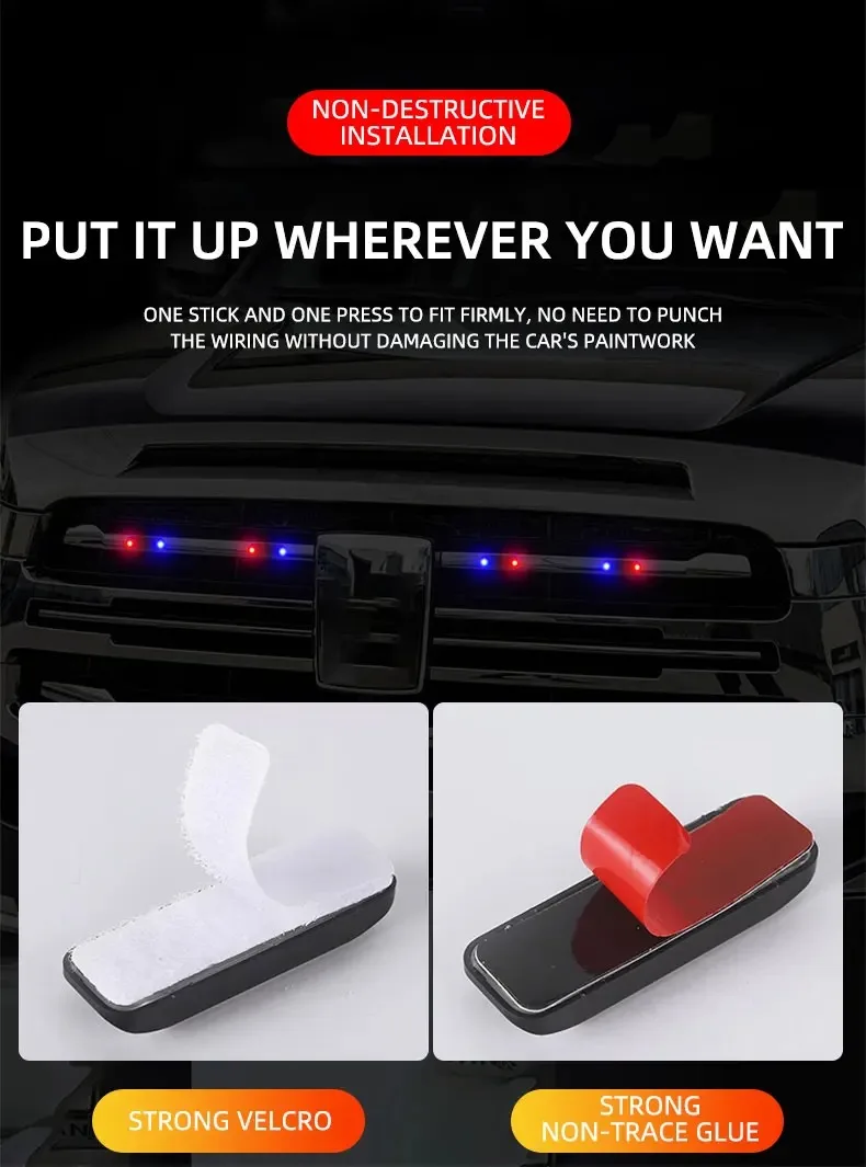 Mini LED Solar Power Car Warning Light Wireless Anti-Theft Simulated Alarm Caution Lamp Night Security Flashing Dummy Alarm