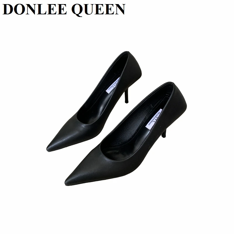 Fashion Candy Color Pumps Shoes Women Pointed Toe Shallow Slip On High Heel 7cm Office Dress Female Pumps Autumn Zapatillas Muje