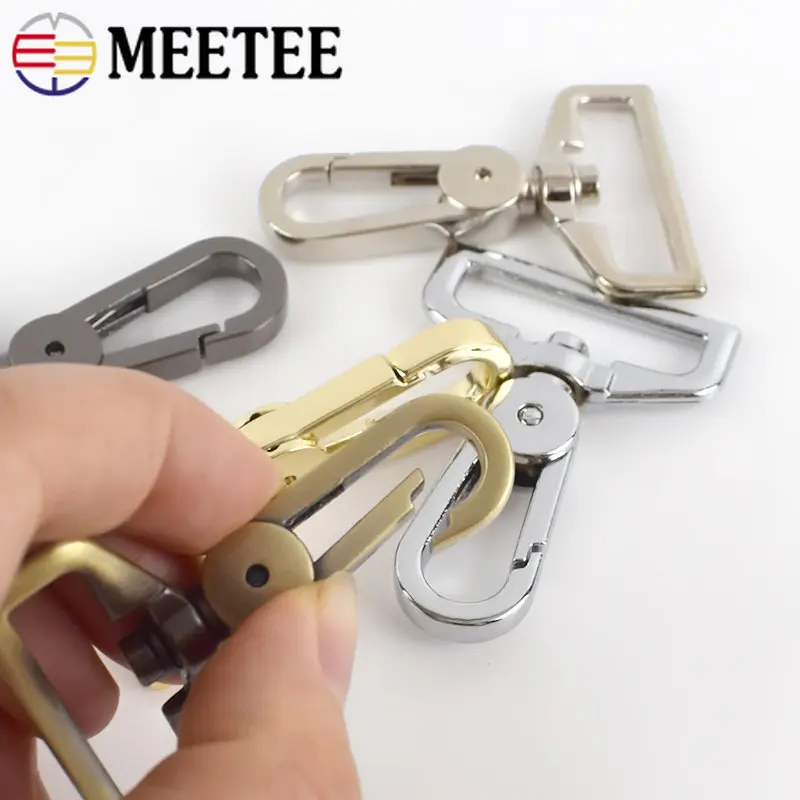 2/4/10pc Meetee 25/32/38mm Bags Belt Metal Buckle Carabiner Snap Hook Lobster Clasps Dog Collar Clasp DIY Leathercraft Accessory