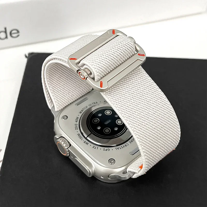 

Нейлоновый ремешок для Apple Watch Ultra 2 Band 49 мм 10 9 8 7 46 мм 42 мм 44 мм 40 мм 42 мм Плетеный эластичный браслет для IWatch Series 6 5 4
