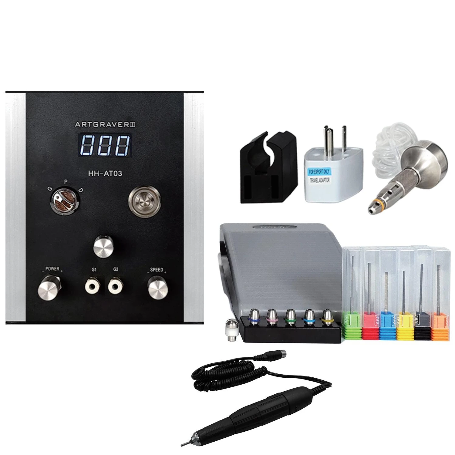 Air-Free Pneumatic Impact Engraving Machine 160W 100-240V  Artgraver Tools  0-35000RPM Jewelry Engraving Machine Graver Machine
