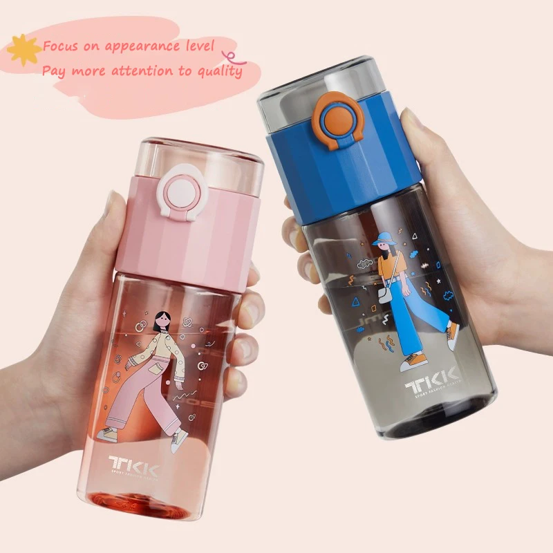 TKK 400ml Water Bottle BPA-free Tritan material Cup Woman Portable Office Water Mug  Sport Outdoor Mini Bottle With Tea fliter