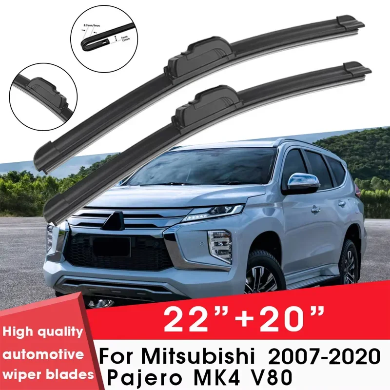 

Car Wiper Blade Blades For Mitsubishi Pajero MK4 V80 2007-2020 22"+20" Windshield Windscreen Clean Rubber Silicon Cars Wipers