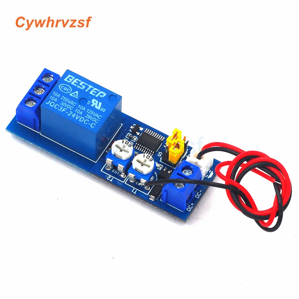 DC 5V 12V 24V Infinite Cycle Delay Timing Time Relay Timer Control ON-OFF Loop Switch Module Double Adjustable 0-100 Mminutes