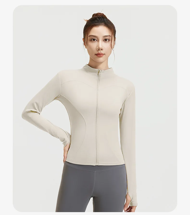 2026 Frühling Sommer Neue Yoga-Kleidung Windbreaker Damen Laufjacke Langarm Sweatshirt Sportjacken Damen Workout-Tops Activewear – Detail 40