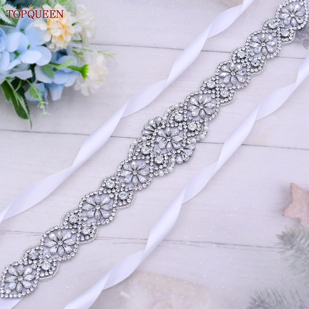 Topqueen S161B-G Dames Wedding Party Vol Goud Strass Riem Luxe Designer Riemen Voor Vrouwen Bridal Decoratieve Diamant Riem