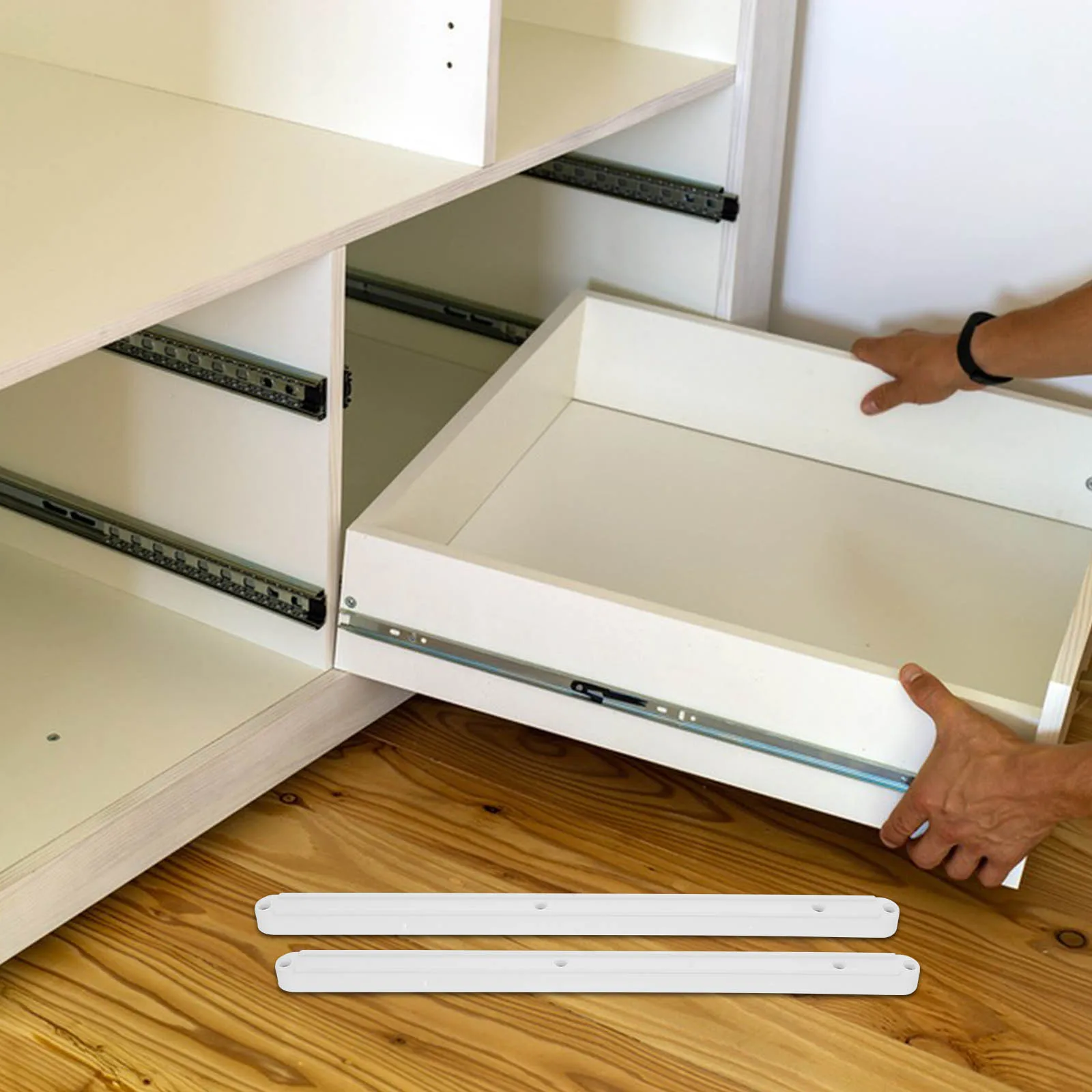 

2pcs Plastic Drawer Slides 12 Inch Side Mount Full Extension Cabinet Drawer Track Guides For Home niture