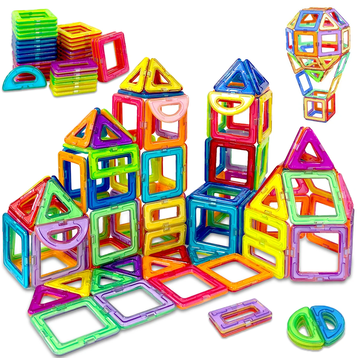 Conjunto de blocos de construção magnéticos-3d stem montessori conjunto educacional brinquedos para crianças meninos meninas presentes 30/50/90/140 peças