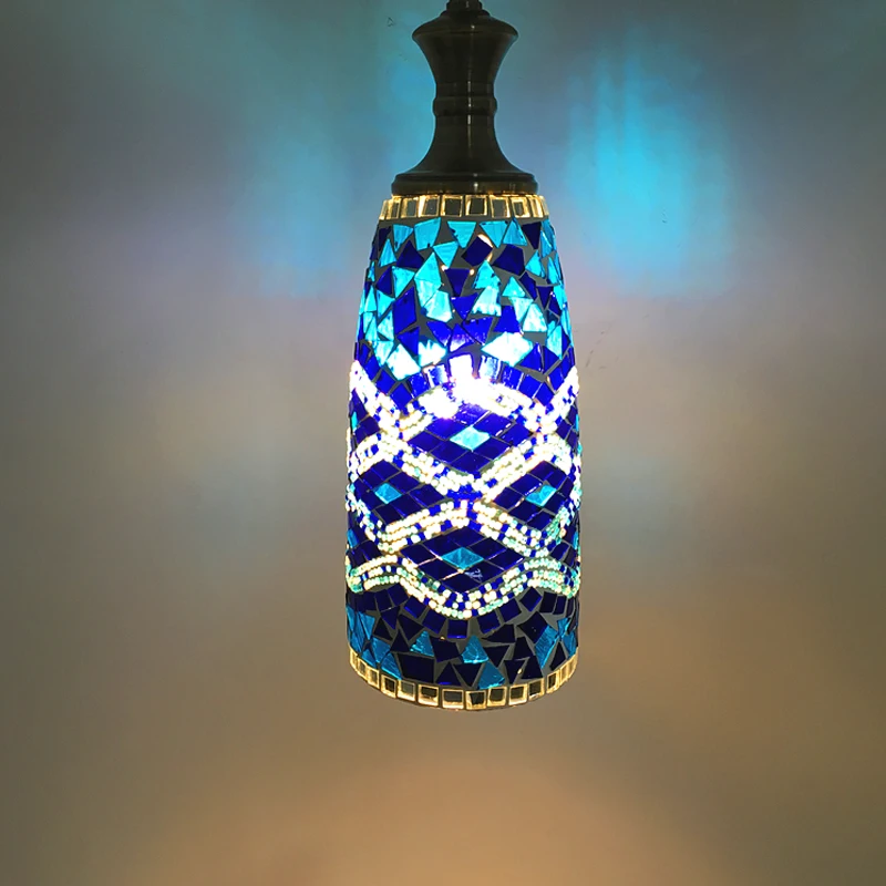 Turkish Mosaic Pendant Lights Vintage Ceiling Hanging Lamp Stained Glass Lampshade Pendant Lamp Home Bar Cafe Restaurant Decor