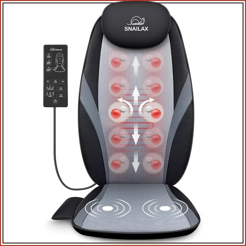 

2026 Upgraded Shiatsu Roller Back Massager with Heat, Deep Tissue Kneading Chair Pad for Pain Relief, Office Home Gift
