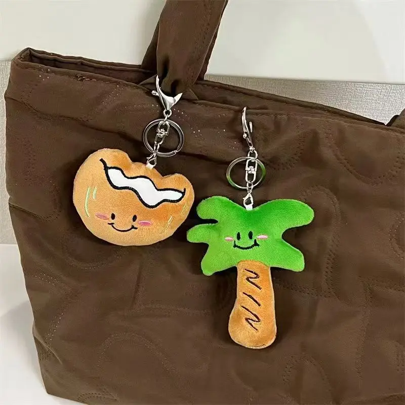10 cm süßer Plüsch-Kokosnussbaum-Schlüsselanhänger, bezaubernder Palmen-Taschenanhänger, Zubehör für Rucksack, Geldbörse, Jungen, Mädchen, Frauen, Geschenke