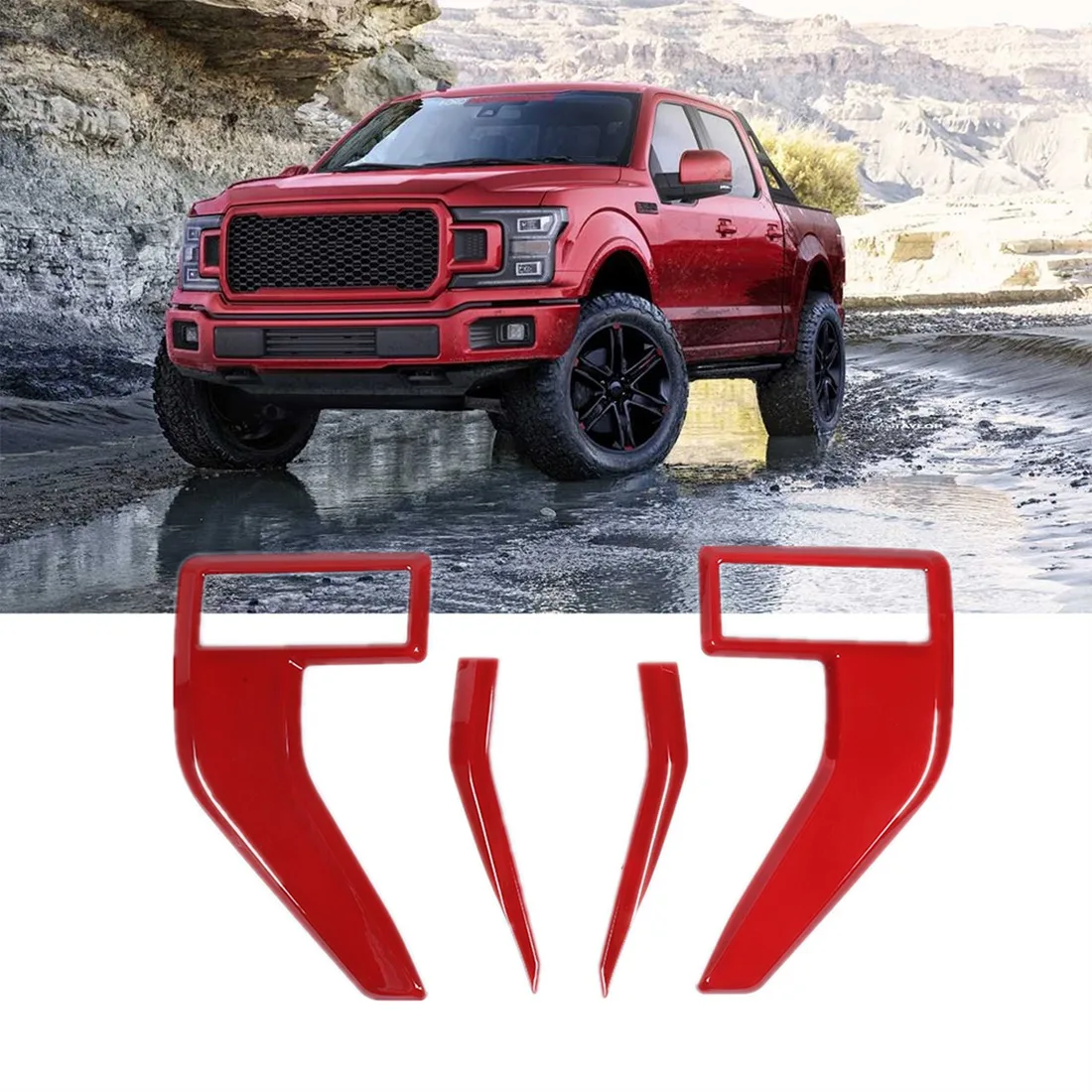 Car Side Vent Fender Badge Emblem Cover Trims Decorative for Ford F150 F-150 2021 2022 Accessories ,