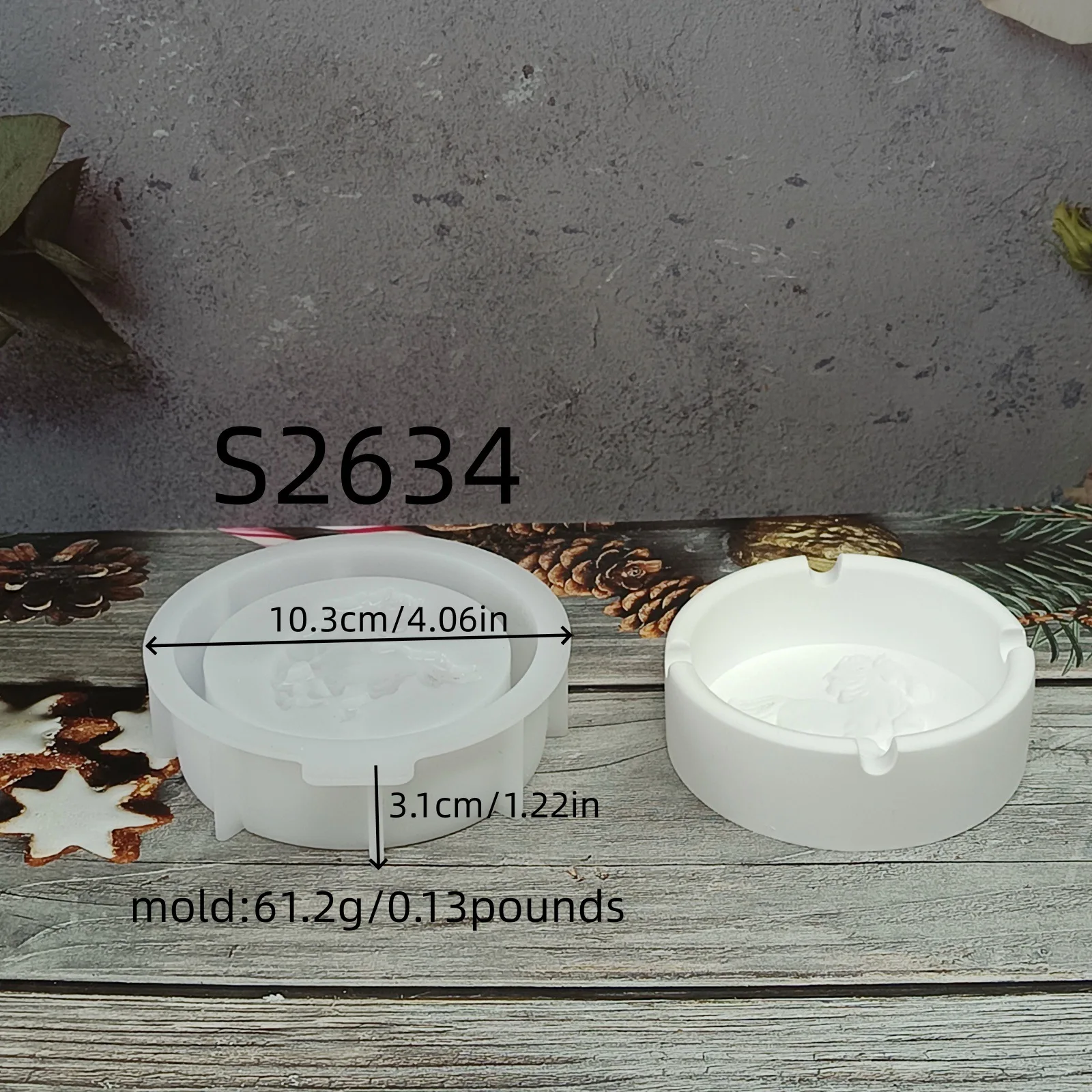 Modern Geometric Ashtray Silicone Mold, DIY Concrete Cement Resin Ash Tray Mould with Cigarette Rest, Handmade Home Decor Crafts