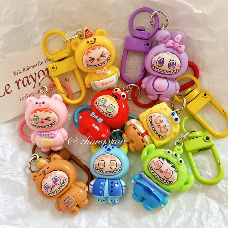 

Kawaii Fashion Anime Labubu Cartoon Cute Keychain Phone Pendant For Women Girls Creative Bag Decoration Accessories Gifts