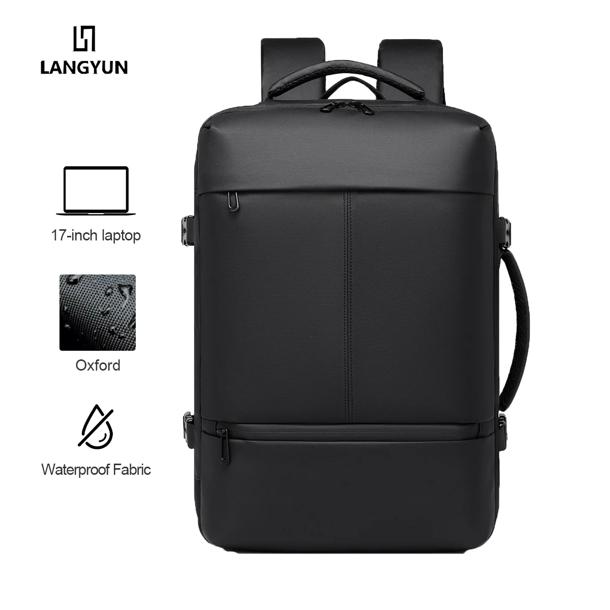 LANGYUN Large Capacity Multi-functional 17-inch Laptop Bags High Quality Waterproof Oxford Casual Backpack