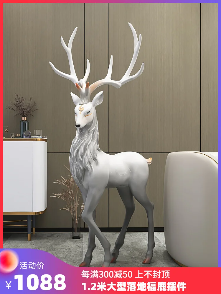 Deer living room decoration floor decoration luxury height large sofa TV cabinet next to the soft housewarming gift.