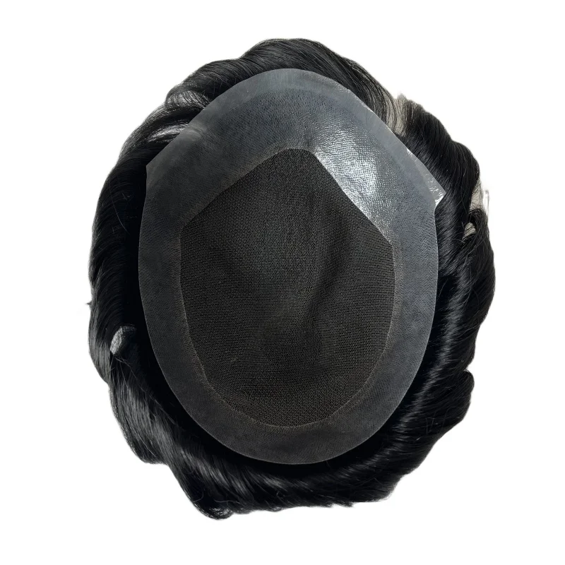 استبدال الشعر البشري الهندي # 1 لون 8 × 10 بوصة شعر بشري AUS للرجال شعر مستعار