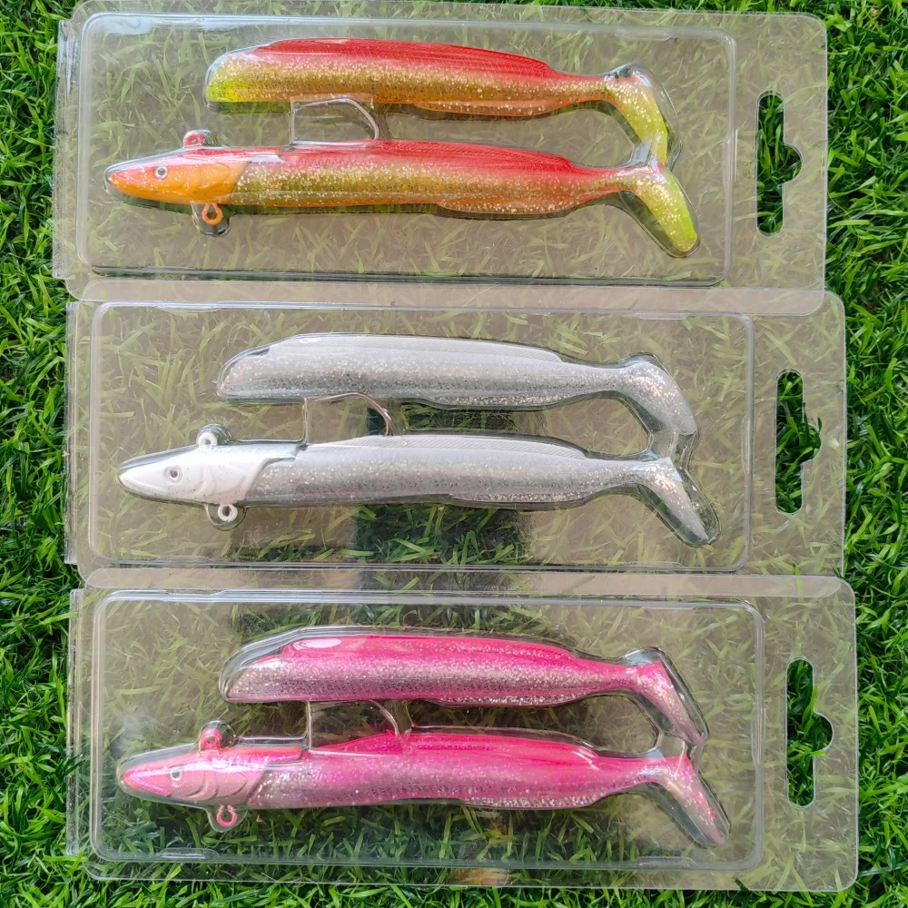 MUKUN Jig Head Fishing Soft Lure Pre-assembled Soft Bait for Bass Pike Minnow Fishing Vinyls Spinning Wobbler Swimbait
